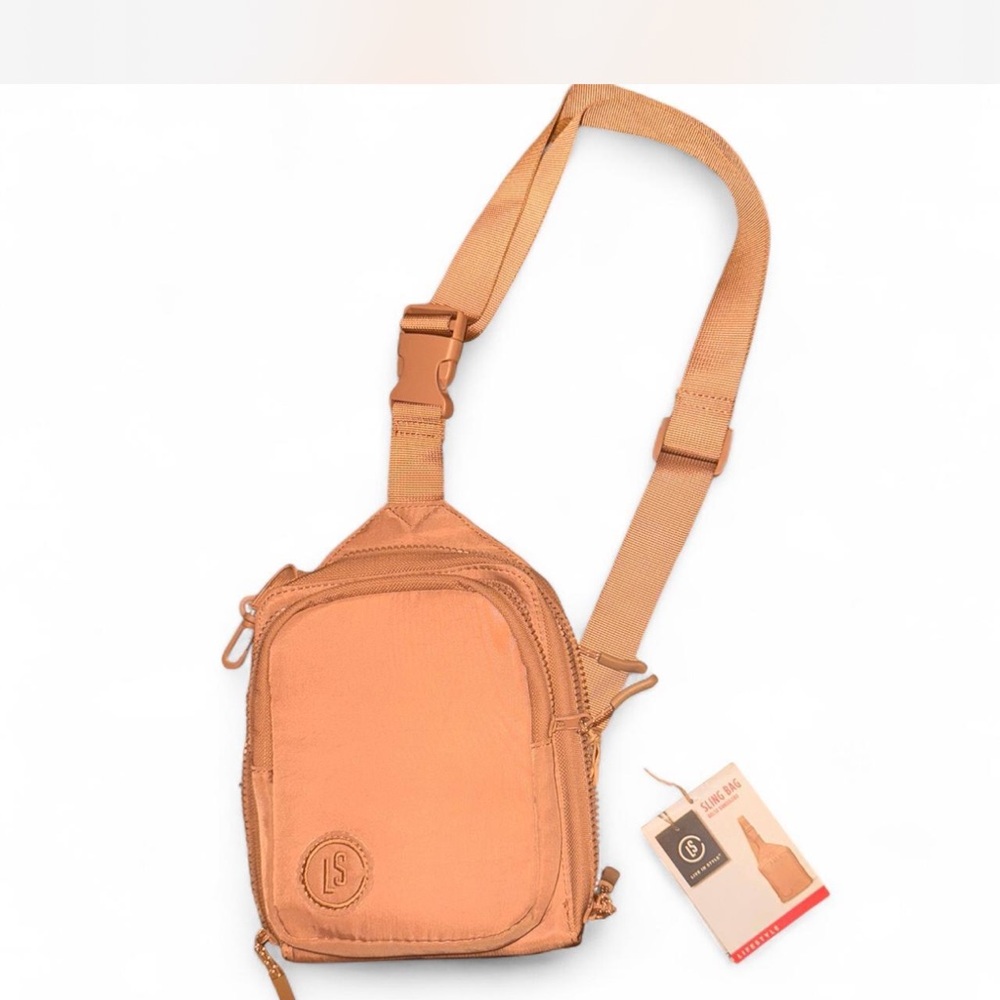 Women’s camel colored Sling Bag with Adjustable Strap